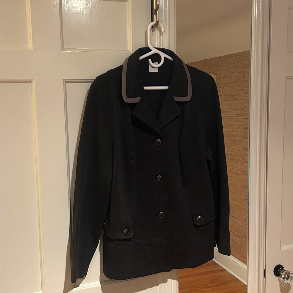 CAbi Black Blazer with Gray Trim